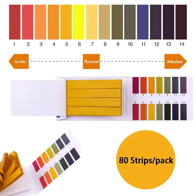 Water Testing Kit - 80개입/팩 PH 테스트 스트립, 전체 범위