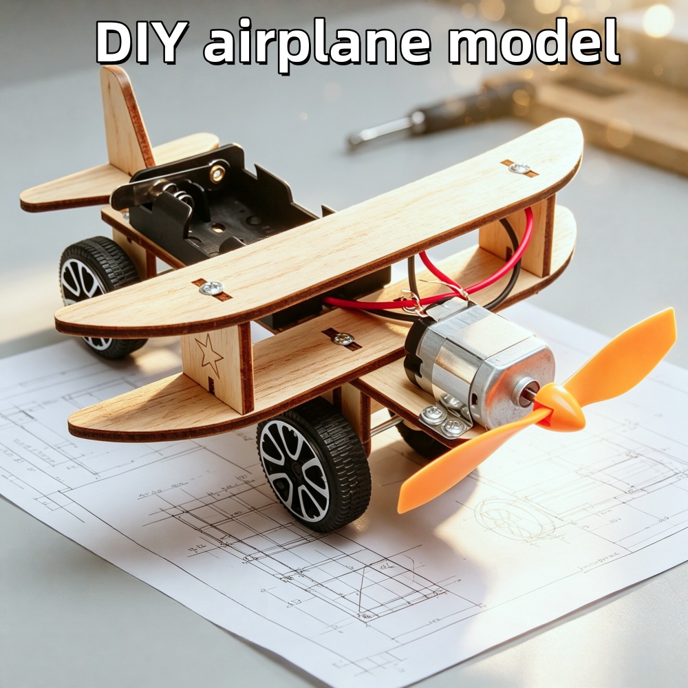 Science Hobby Kit - DIY 조립식 전기 글라이더 나무 비행기