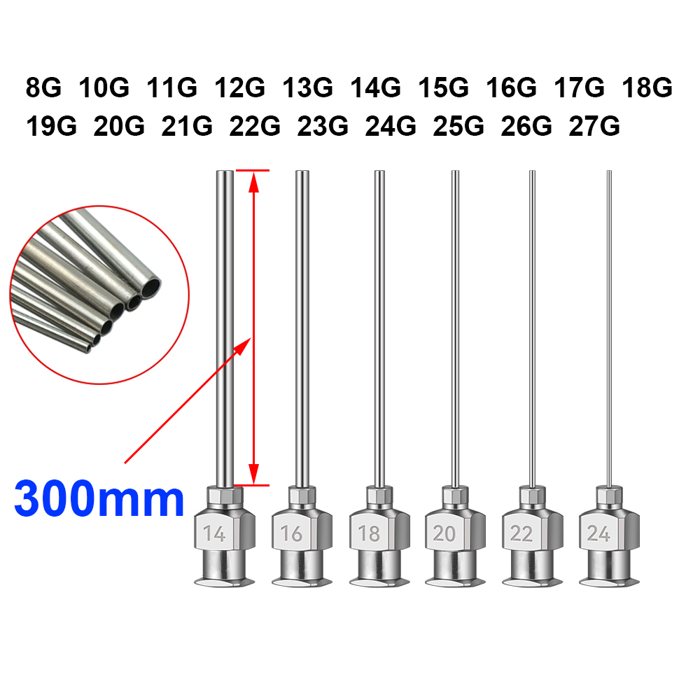 Hobby Science Lab - 12pcs SUS304 300mm 긴 무딘 팁