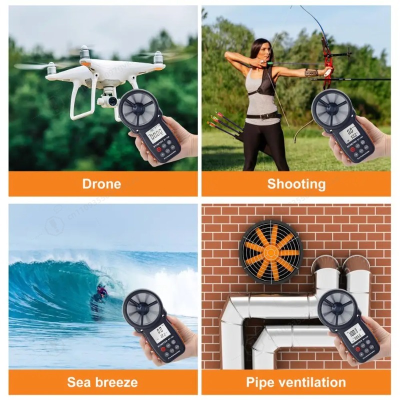 Anemometer Wind Speed - BT-100 디지털 풍속계, 백라이트 LCD로 풍속,