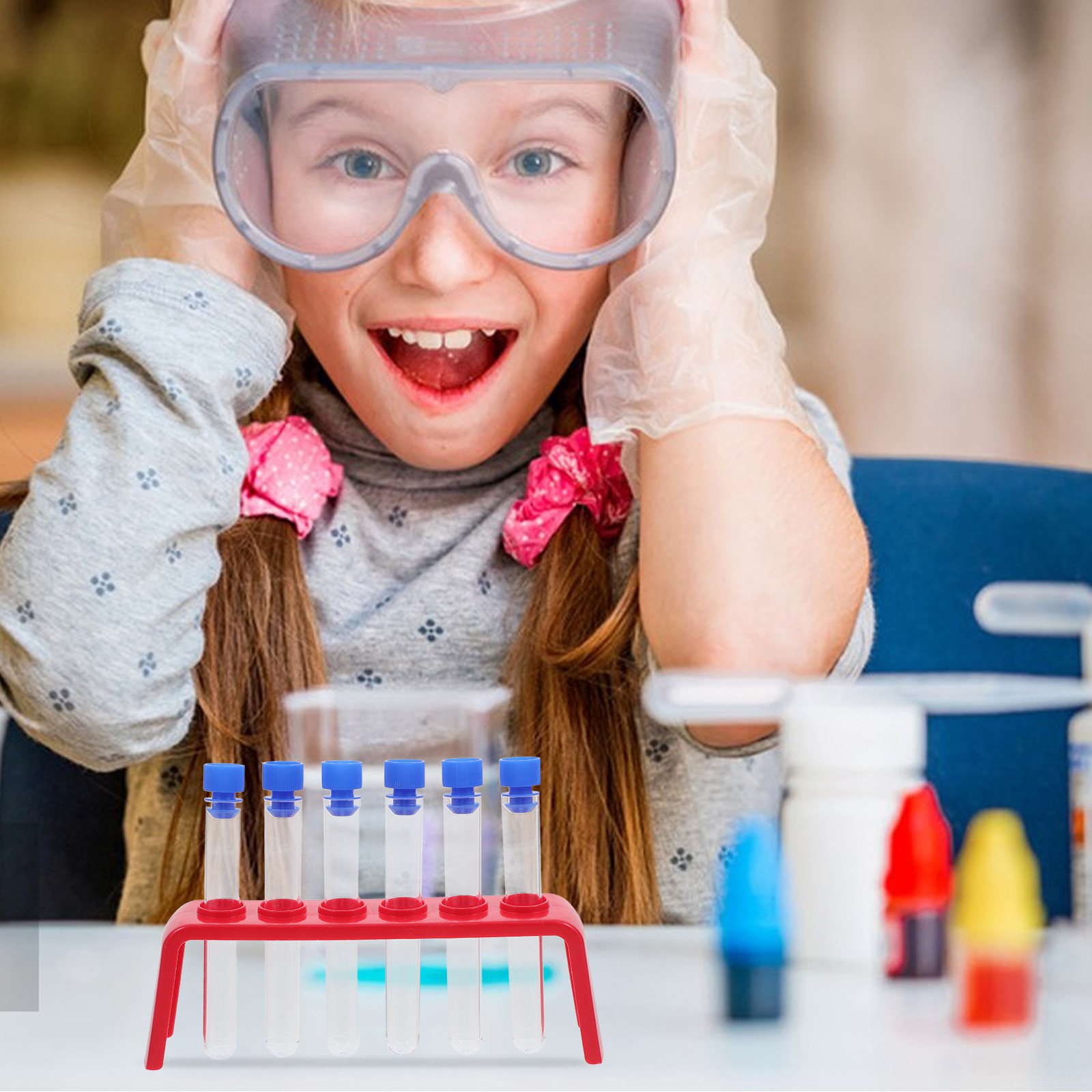 6Pcs 과학 실험 세트 플라스틱 테스트 튜브 홀더 랙 - Science Experiment 리뷰 및 가격