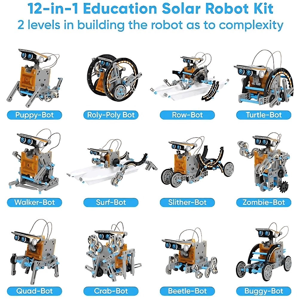 태양열 로봇 빌딩 블록 12 in 1 과학 실험 키트  - Science Robotics 리뷰 및 가격