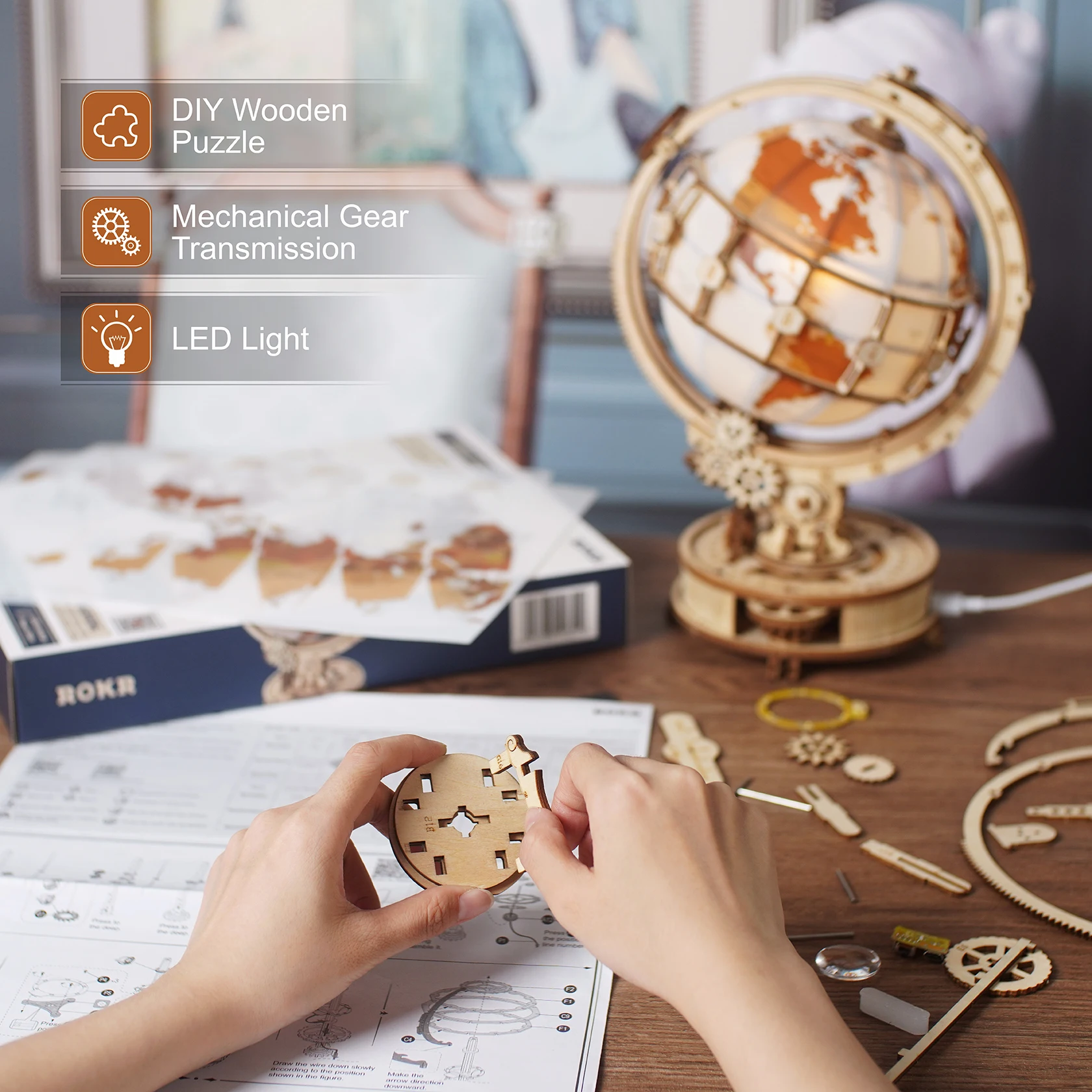 나무 글로브 램프 어린이를위한 생일 선물을위한 3D 퍼 - Solar System Orrery 리뷰 및 가격