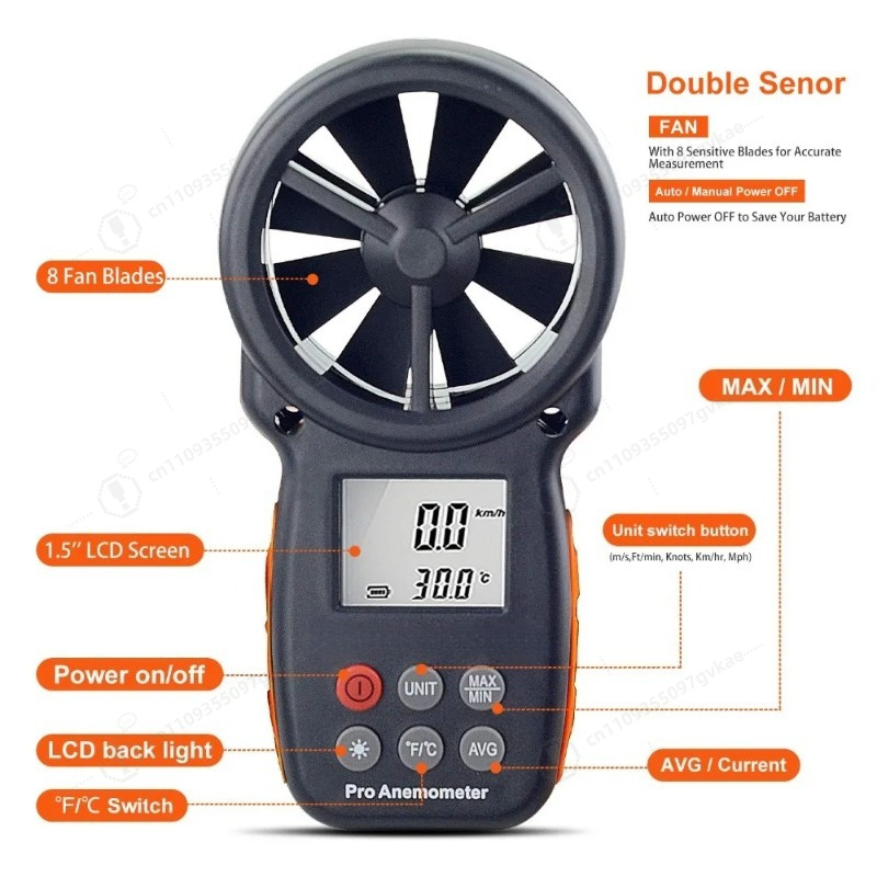 BT-100 디지털 풍속계, 백라이트 LCD로 풍속,  - Anemometer Wind Speed 리뷰 및 가격