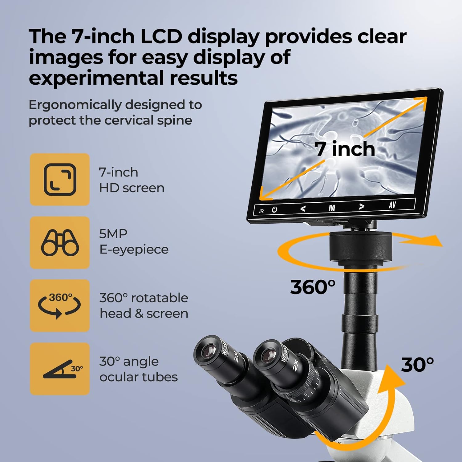 40X-2500X 삼안 복합 현미경 7인치 LCD 5M - Microscope Compound 40X 리뷰 및 가격